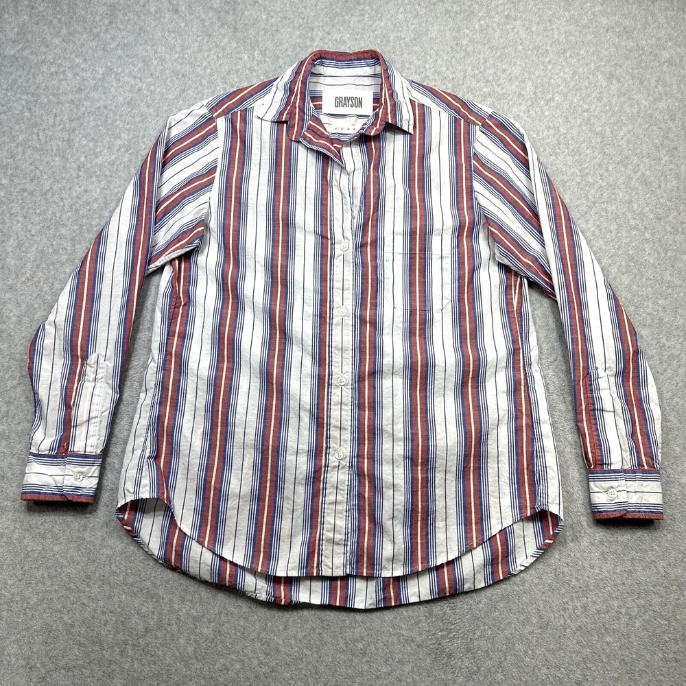 Grayson Frank & Eileen The Hero Shirt XS Red Blue Stripe Everyday Casual Beach